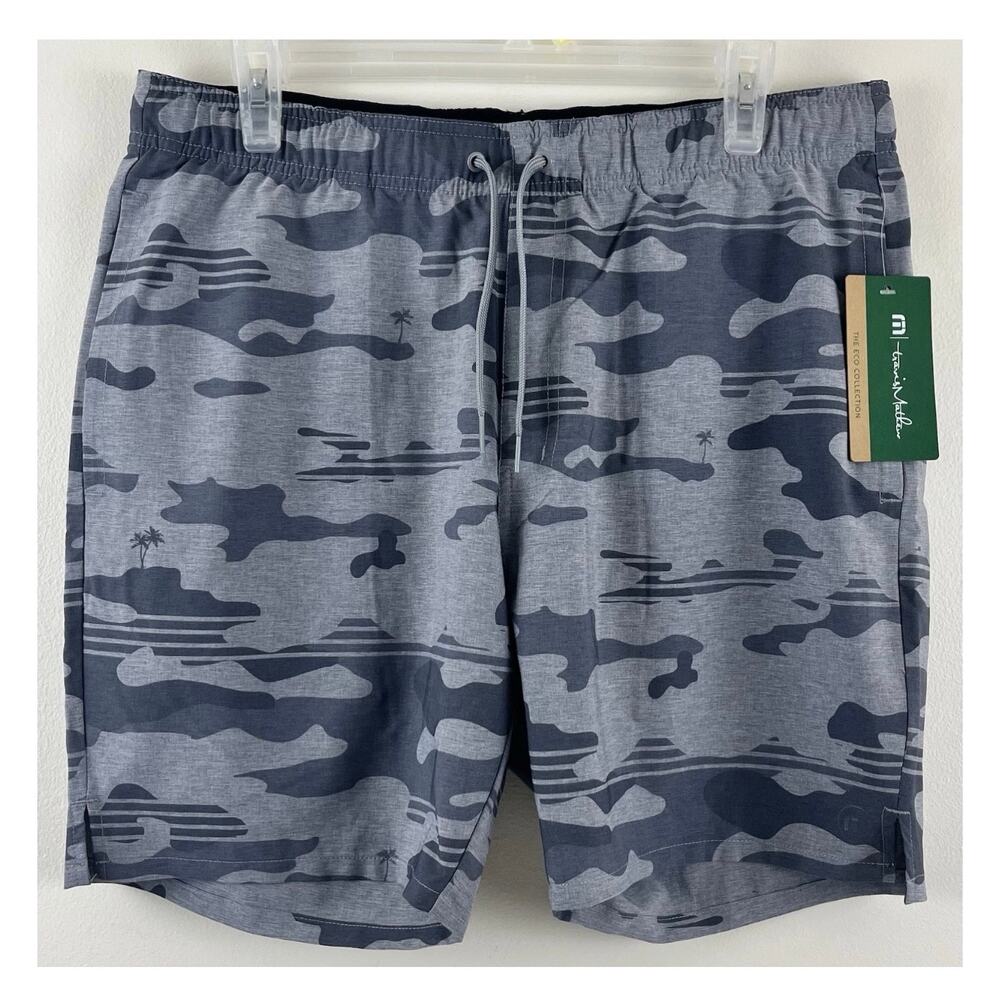 NWT! Travis Mathew Leader Board Hybrid Shorts Gray Camo Eco Sz L